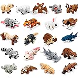 TUTHKOTH 21 Pcs Mini 3D Printed Animal Statues - Movable Joints Realistic Collectible Figurines Set for Adults, Home Office Desk Decoration & Display