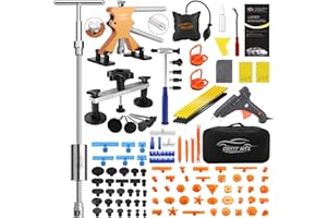 DentWiz Paintless Dent Repair Kit with Enhanced Glue Tabs,Car Dent Removal Tool Set for Hail Damage, Door Dings, Body Dents – Includes PDR Hammer,100W Hot Glue Gun, Suction Cup & Repair Accessories