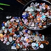 500 pcs Natural Chip Stone Beads, Hot Multicolor 5-8 mm Irregular Gemstones Healing Crystal Loose Rocks Bead Hole Drilled for Jewelry Making Bracelet