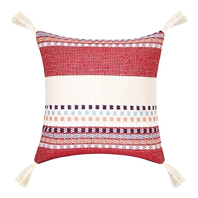 red boho pillow