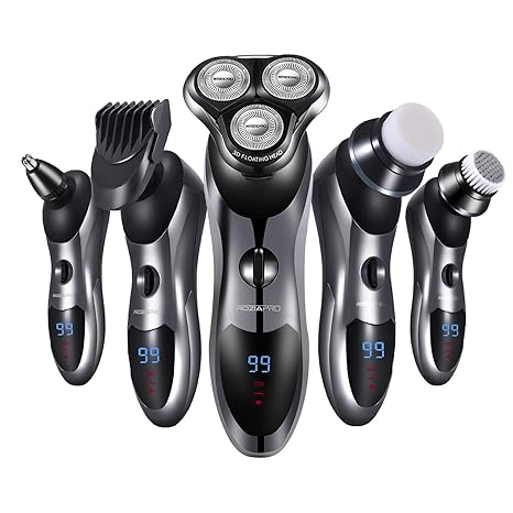 Rozia Electric Shaver Razor For Men 5 In 1 Rotary Shaver Beard