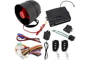 ePathChina Universal 12V Auto Car Alarm Keyless Entry System with Remote Control Siren Sensor