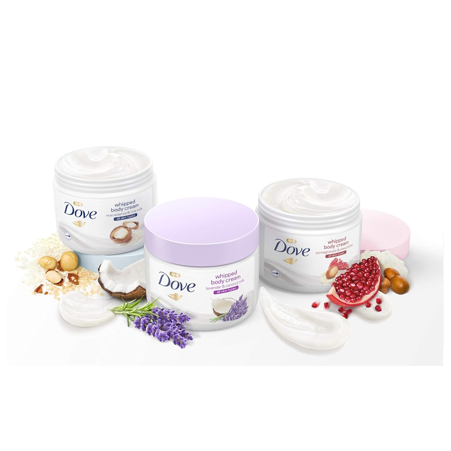 Dove Whipped Body Cream Dry Skin Moisturizer Pomegranate and Shea Butter, Nourishes Skin Deeply, 10 oz : Beauty