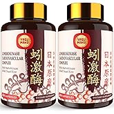 Lumbrokinase 100mg (Max Activity 1,000,000 LKU),Nattokinase 100mg-2,000 FU of Activity and Red Yeast Rice 300mg, Lumbrokinase Enzymes Supplement for Circulatory,Cognition,120 Capsules(Pack of 2)