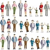 28 Pcs People Figurines 1:25 Scale Mini Model Trains Architectural Plastic People Figures Small Dollhouse People Tiny People 