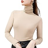 Women's Soft Long Sleeve High Neck Sheer Mesh Tops Pullover Baselayer Fitted Undershirts Lightweight Slim Trendy Shirts