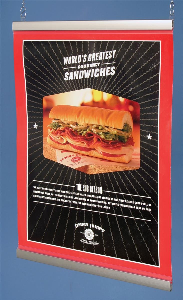 Displays2go Banner Poster Hanging Rails 36 For Ceiling Or Wall