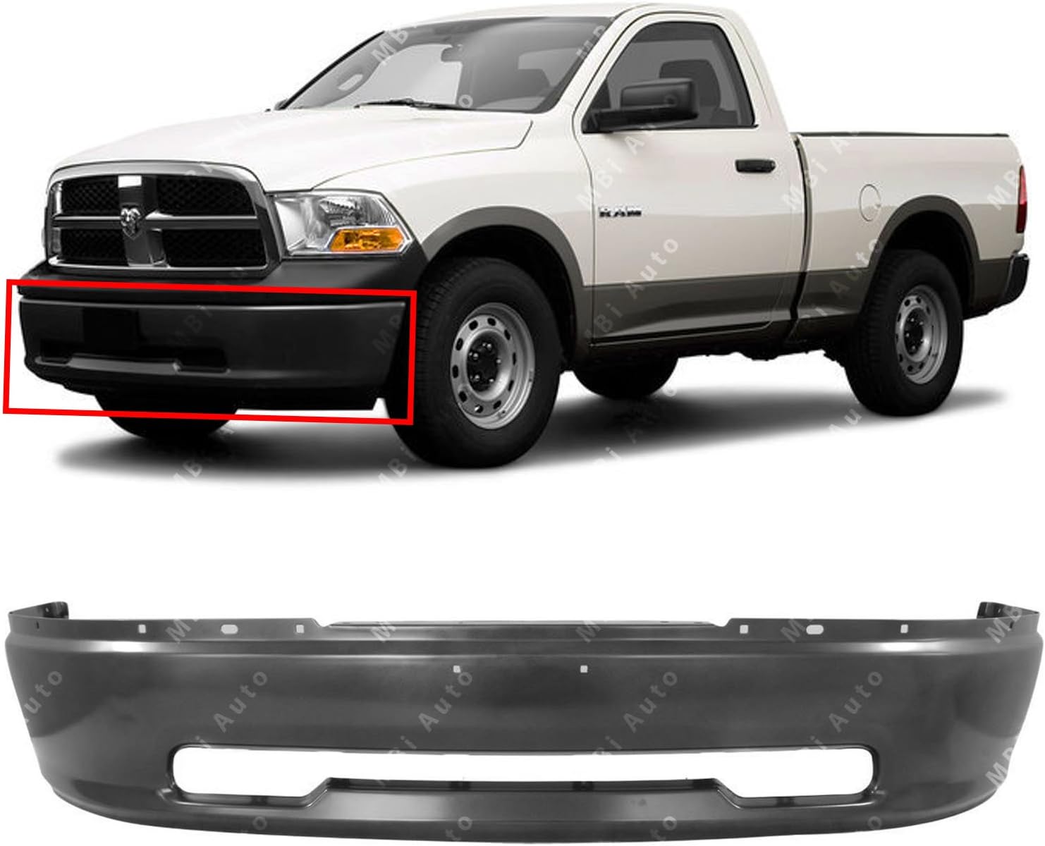 MBI AUTO Primered, Steel Front Bumper Face Bar for 2009