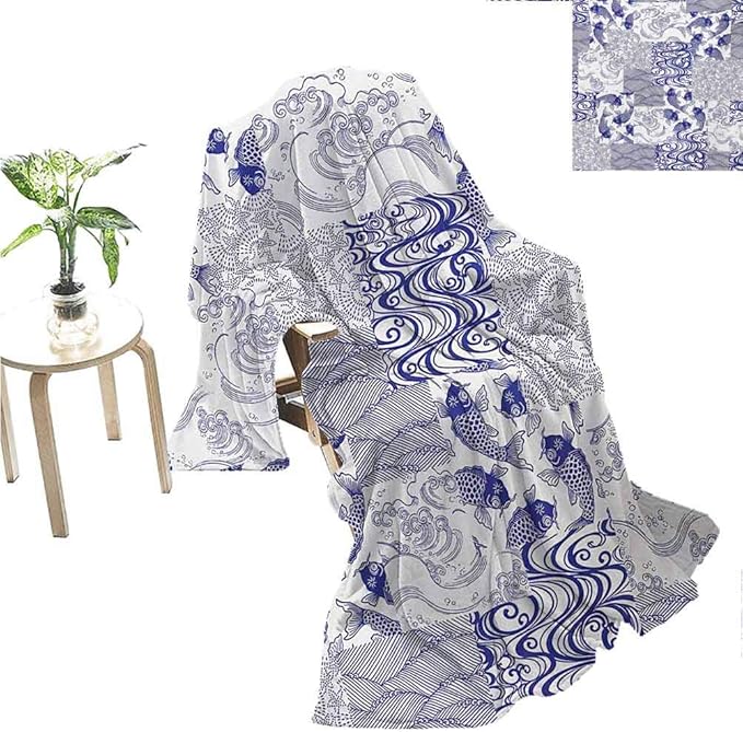 Amazon.com: Mademai Japanese Throw Blanket Stylized Japanese Patchwork