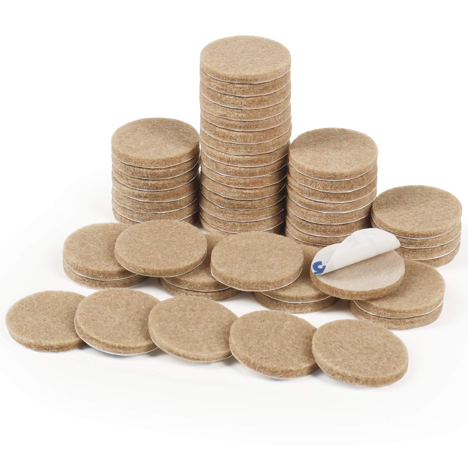 Furniture Pads,50 Pieces Felt Pads Self Adhesive Round Furniture Feet Protectors for Floor and Furniture(Beige)