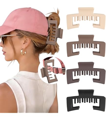 Amazon.com: 4PCS Claw Clips for Baseball Cap - Hat-Friendly  display picture 3