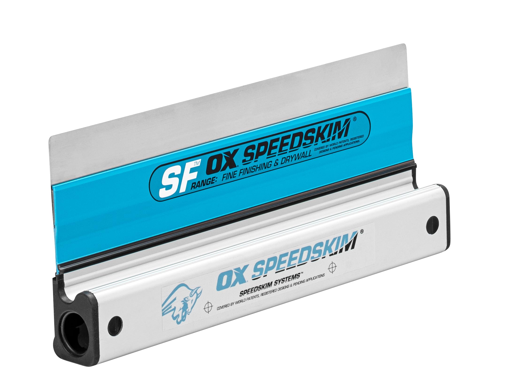 OX Speedskim Plaster Skimming Finishing Rule - SF 300mm I Stainless Steel Flex Blade & Extruded Aluminium Handle