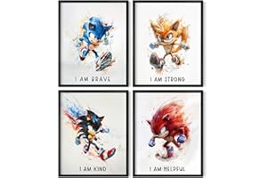 AllNurseryPrints Hedgehog Poster Set 4-Pack Wall Art for Kids Bedroom - Hedgehog Room Decor, Watercolor Wall Art, Hedge hog R