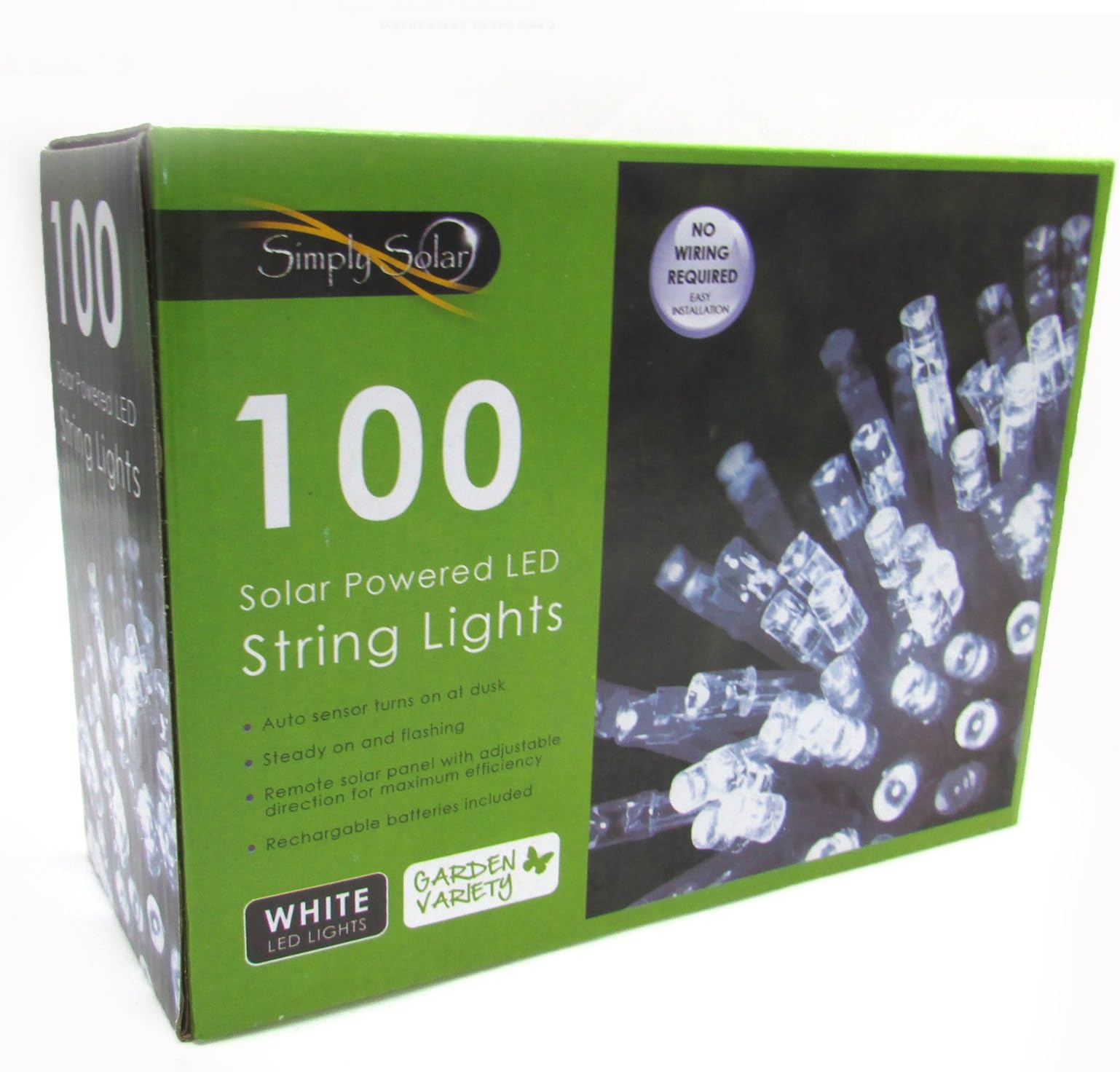 100 Solar Powered LED White string Lights Outdoor Garden Fairy Lights topiary ball lights
