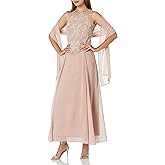 J Kara Womens Sleeveless Mock 2 Piece Beaded Bodice Flare Dress