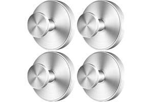 SOCORIA 2026 Upgraded Drill-Free Suction Cup Hooks, Stainless Steel Suction Cup Hooks for Shower, Mirror, Wall, Bathroom, Glass, Hanging Towels - 4 Pack, Brushed Silver