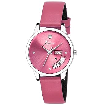 Jainx Day and Date Pink Analog Watch for Women & Girls - JW601