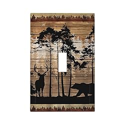 Rustic Mountain Forest Cabin Antler Bear Deer Elk