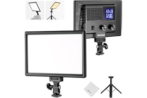 NEEWER 9" LED Camera Video Light Panel, 4000mAh USB C Dimmable DSLR Soft Key Lighting 3200K-5600K CRI95+ for Studio Photograp
