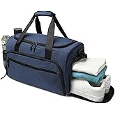 Gym Bag for Men Women, Small Fitness Workout Sports Bag with Wet Pocket & Shoes Compartment, Water Resistant Overnight Weekender Duffel Bag