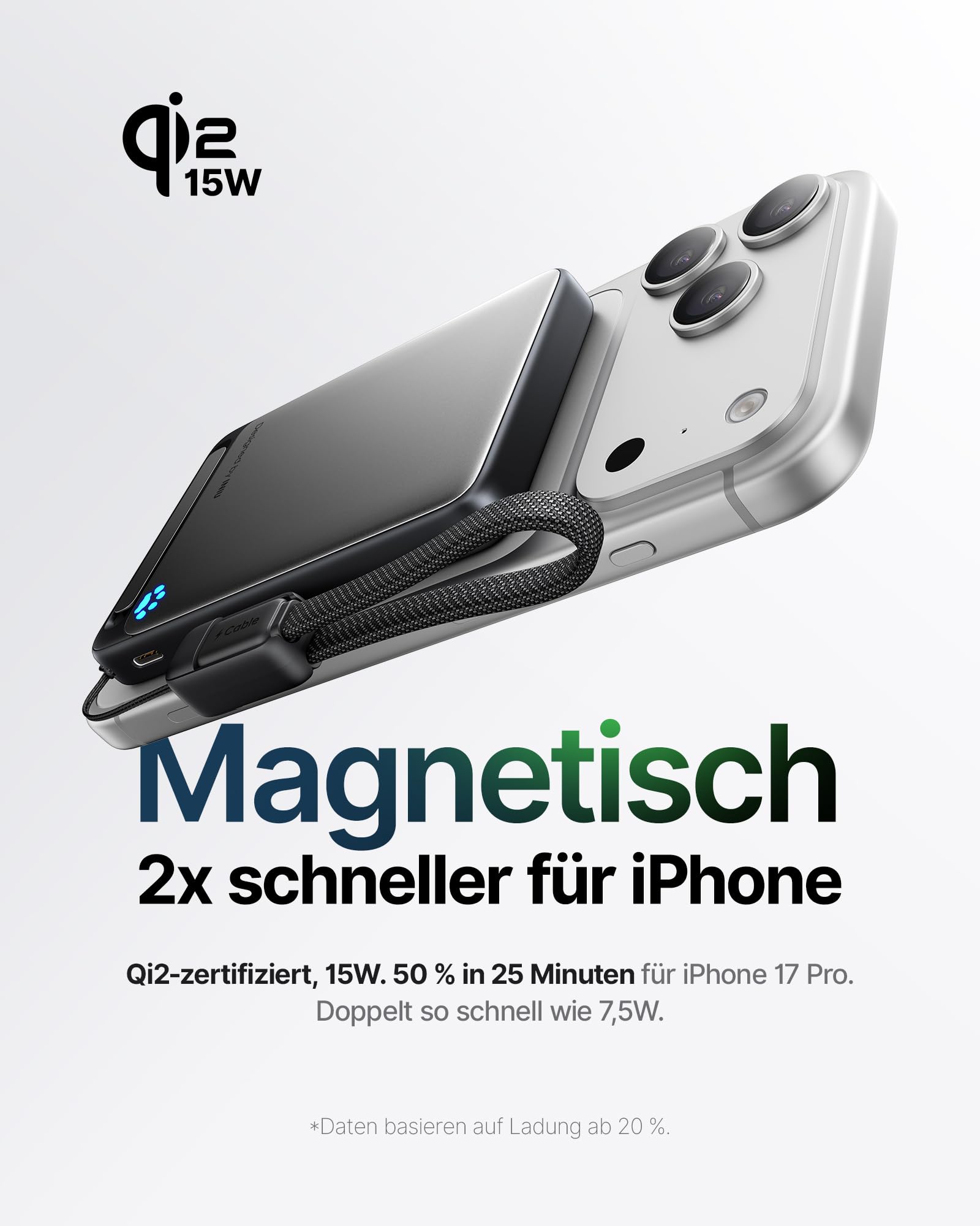 INIU Powerbank für MagSafe, Original Qi2-zertifiziertes Kabelloses Schnellladen, Ultra-schlank 10000mAh 45W Powerbank mit USB-C-Kabel & Ständer, Reise-Essential Magnetische Akkubank für iPhone 12-17 3