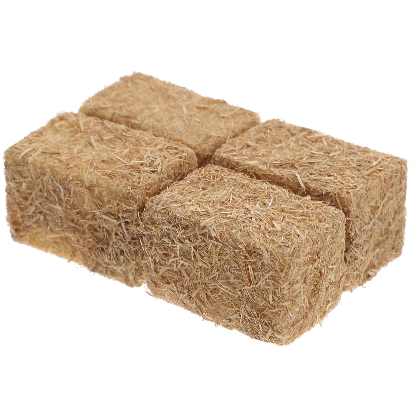 Toyvian Miniature 4pcs Fall Harvest Mini Straw Bale Dollhouse Farm Village Accessories
