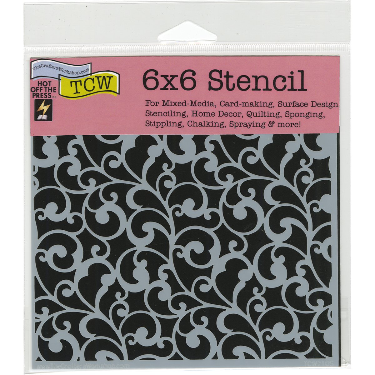 The Crafters Workshop TCW710S "Endless Swirls" Stencil, Transparent, 6 x 6-Inch (18 x 16 x 0.1 cm)