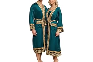 PCOSLay Silk Satin Robe for Men Long Kimono Robe Lightweight Bathrobe Sleepwear Set Luxury House Robes with Pockets