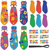 Dinifee 30 Sets Father's Day Craft Kit Dad DIY Tie Crafts Make Your Own Father's Necktie Craft Gifts Bulk for Art Activities Home Fathers Day Party Favor Supplies