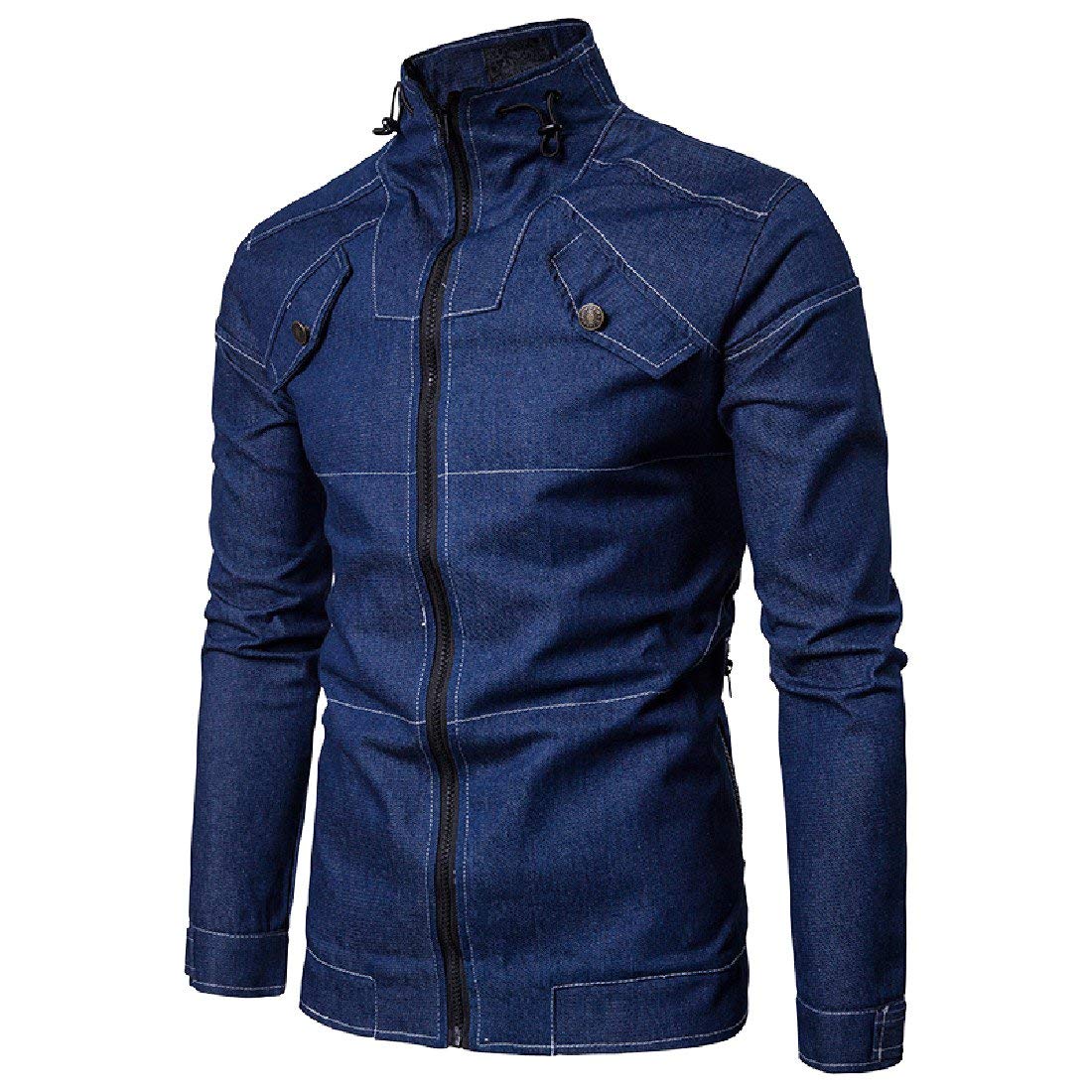 chinese collar denim jacket