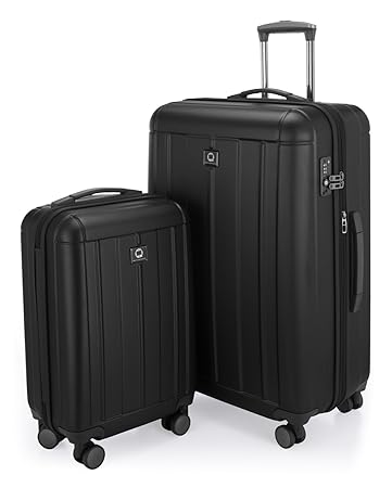 HAUPTSTADTKOFFER - Kotti - 2er Koffer-Set Trolley-Set Rollkoffer Reisekoffer, TSA, (S & L), Schwarz matt