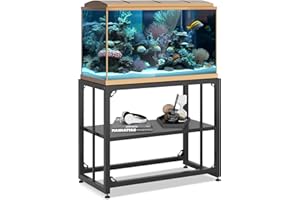 Grehitk Fish Tank Stand, Aquarium Stand for 40 Gallon, Upgrade Aquarium Turtle Tank, Adjustable 2-Tier Fish Tank Rack Shelf, Reptile Tank Terrariums Tank Breeder Reptile Tank Stand Tank not Included