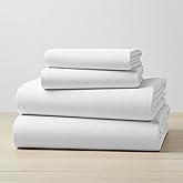 Mellanni Flannel Bed Sheet Set - 4 Piece Luxury 100% Heavyweight 180GSM Cotton - Cozy, Soft & Breathable - Deep Pockets with All-Around Elastic - Warm & Comfortable (Full, White)