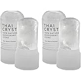 Thai Crystal Deodorant by Verve CULTURE, Alum Stone Crystal Deodorant Roll On, Crystal Mineral Deodorant Stick, All Natural Deodorant for Women and Men, Set of 2