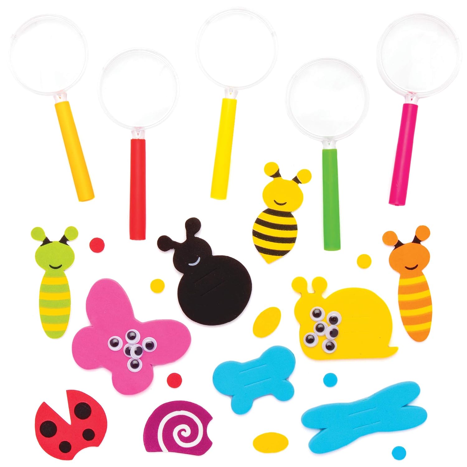 Baker Ross AT632 Bug Magnifying Glass Kits Pack of 5, Novelty Toys For Children, Perfect Party