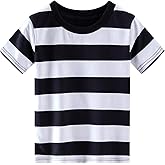 Spring&Gege Boys Short Sleeve Striped Cotton Crew Neck T-Shirt