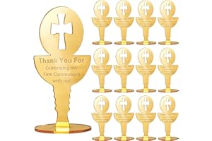 12 Pcs Baptism Favors for Guests,First Communion Chalice Decorations, Christian Souvenirs for Baptism, Christening & Family G
