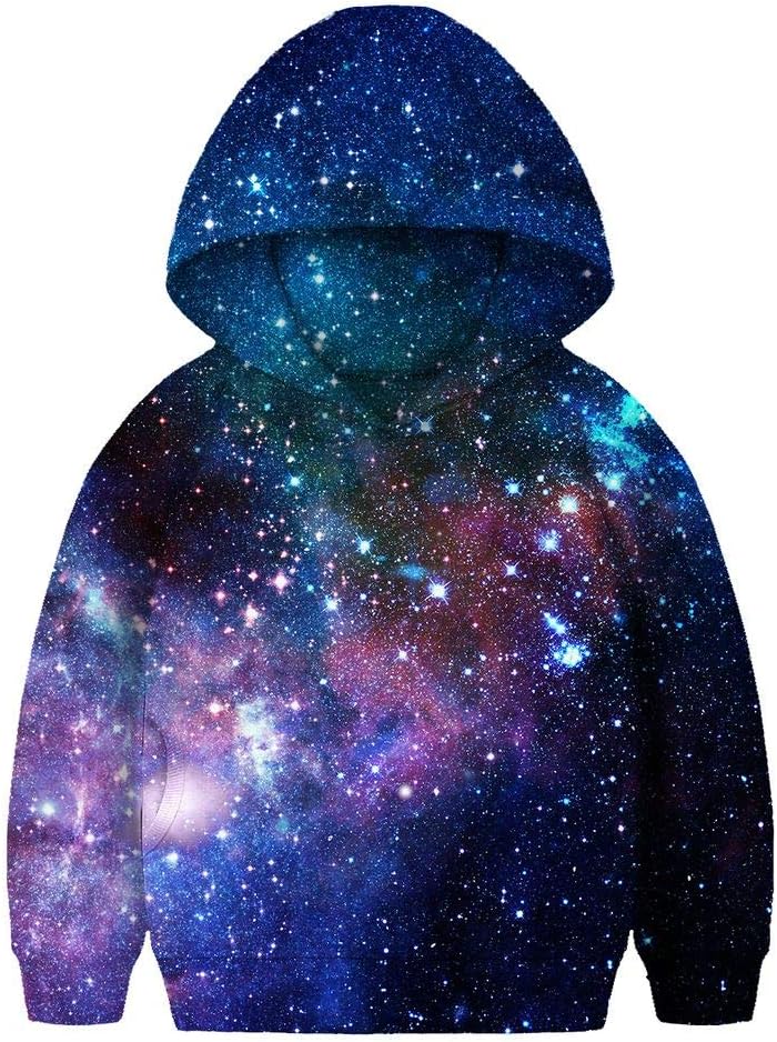 SAYM Boys Girls Kids Galaxy Fleece Universe Sweatshirts Pullover Hoodies