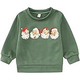 AG AGUU Christmas Sweatshirt for Toddler Boys Girls Santa Claus Head Pullover Shirt Crew Neck Tops Long Sleeve Winter Clothes