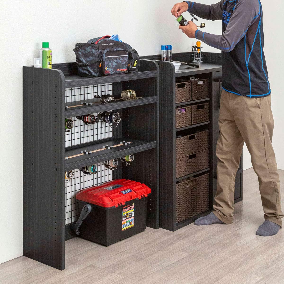 Amazon 白井産業 Shirai 釣具 収納 ブラック 外寸 W80 D29 6 H100 1cm ペスカレージ 釣り具用ラック Psr 1080bk 収納家具 オンライン通販