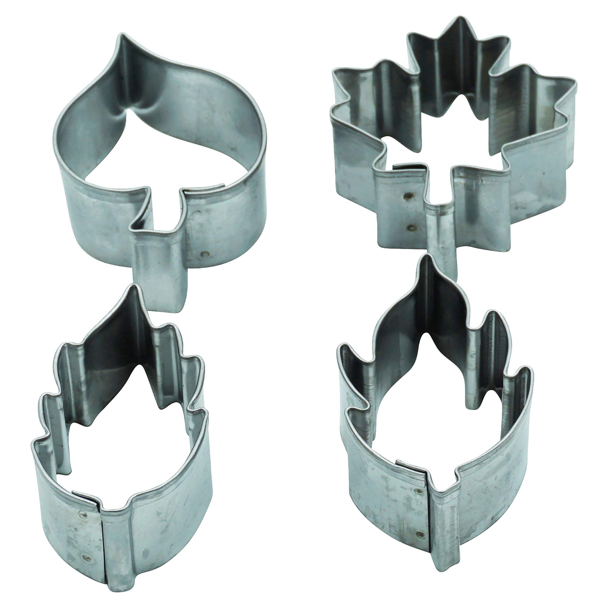 Cookie Cutter / cutter set of 4 sheets, Maple, Lime.. 3.6 - 4.6 cm Tin plate