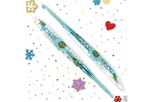 Katech 5mm Crochet Hooks with Floral Pattern-Elegant &Unique Crochet Needles-Longer Smooth Glide Crocheting Hook for Arthritic Hands, Beginners & Professional Ideal Crochet Gift(H)