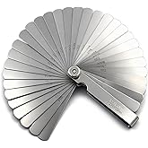 Stainless Steel Feeler Gauge Universal Standard SAE and Metric Offset Valve Thickness Gauge 32-Piece Blade Tool for Measuring