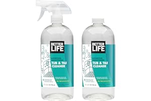 BETTER LIFE Bathroom Cleaner - Tea Tree Bathtub & Shower Cleaner Spray for Glass and Tile - Foaming Mold and Mildew Remover for Tub Works on Hard Water Stains - 32oz (Pack of 2)
