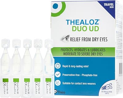 30 Thealoz Duo Eye Drops Unidose Travel Size, Dry Eye Relief, Preservative-Free