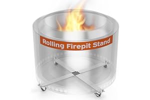 Rolling Firepit Stand for Solo Stove Yukon – 28" Fire Pit on Wheels for Outside – Rust-Proof Aluminum & Stainless Steel - Solo Stove Accessories - Solostove Yukon Compatible by Hickory Summit