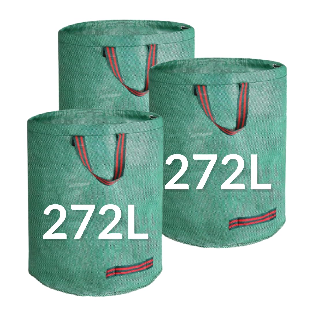 VIROSA Large Garden Waste Bags | PACK of 3 | H76cm, D67 cm | Ideal for Large Amounts of lightweight Garden Waste | Reusable Waterproof Refuse Sack with Handles (272 Litres) — image 1