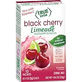 True Lime Black Cherry Limeade Powdered Drink Mix Packets, 10 ct | Non-GMO, gluten free, low calorie water enhancer, no artificial sweeteners, 50% Daily Vitamin C