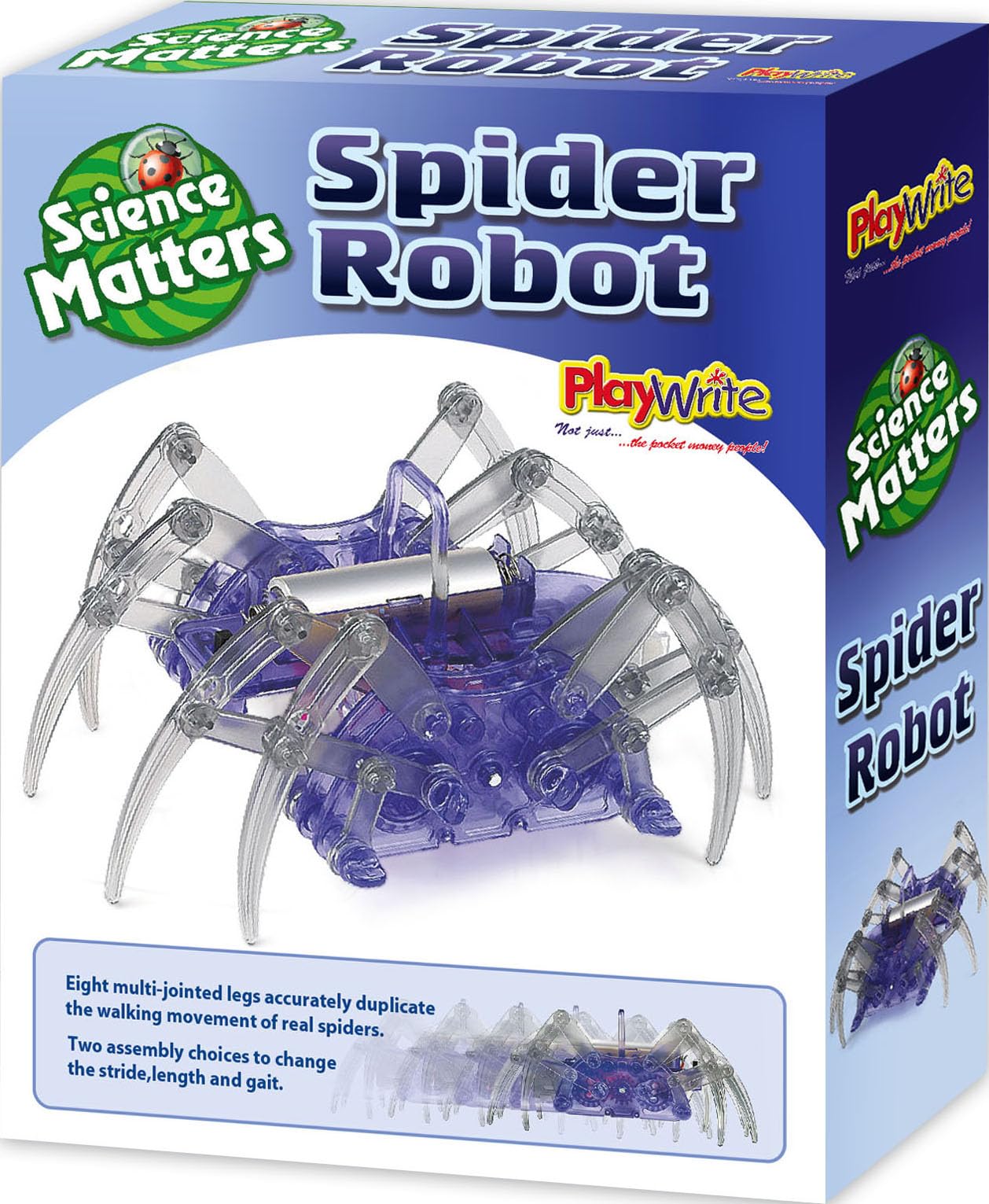 Playwrite Science Matters Spider Robot Kit – Build-Your-Own Walking Spider Toy, Educational STEM Science Kit for Kids
