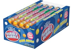 TOOTSIE ROLL Dubble Bubble Gumball Tubes in Assorted Fruit Flavors, 12 Gumballs Per Tube (Pack of 24)
